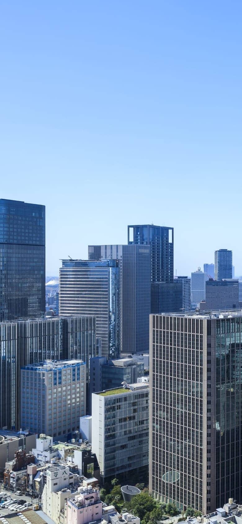 大阪の高層ビル群を望む都市景観