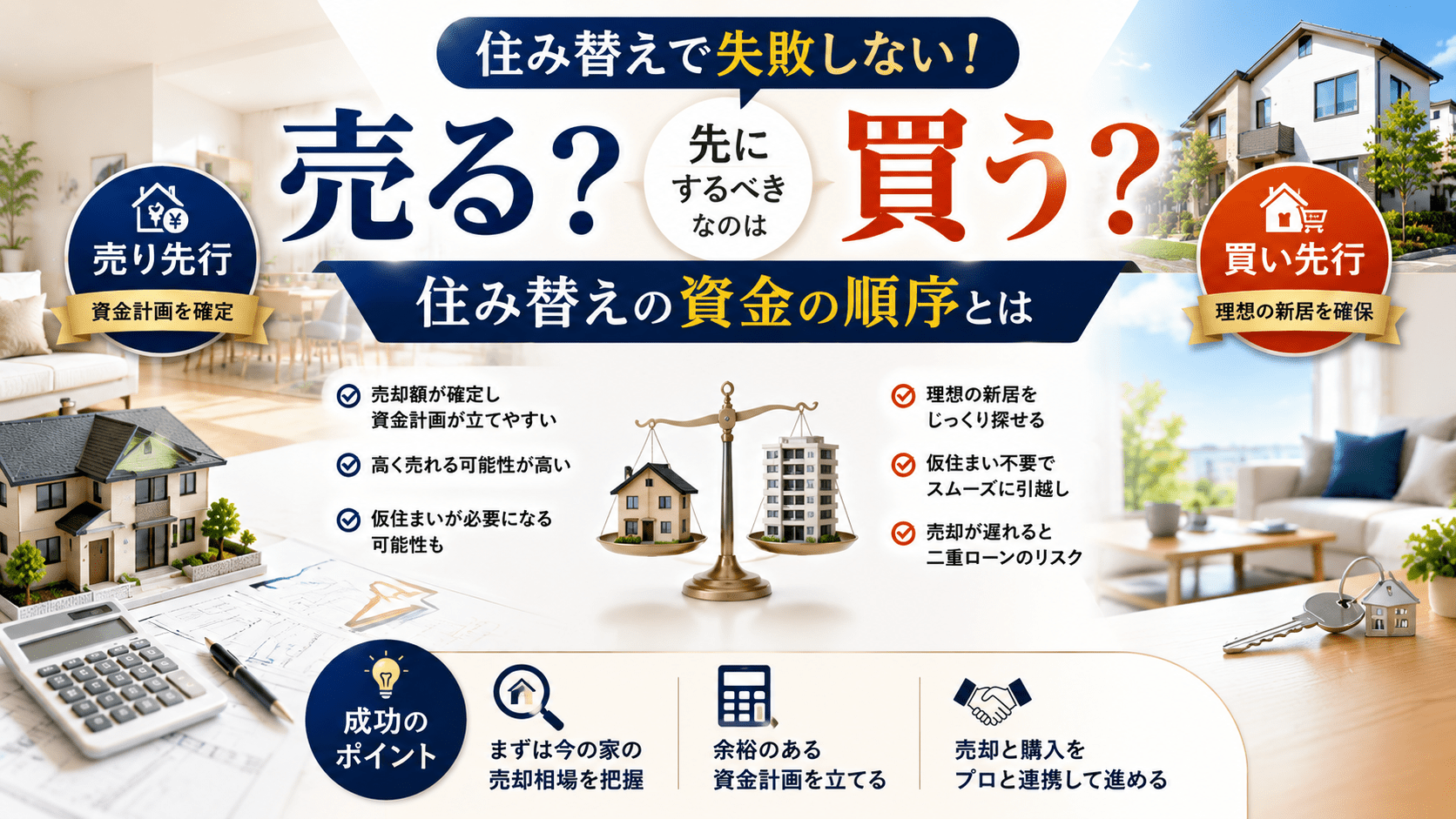 転居先が決まる前に売る？決まってから売る？住み替え（買い替え）で失敗しない資金の順序