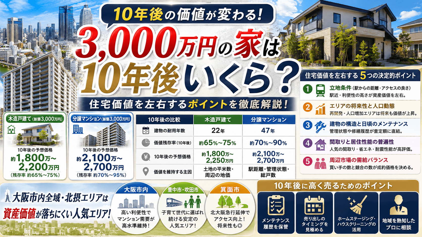 3,000万円の家は10年後いくら？住宅価値を左右するポイント