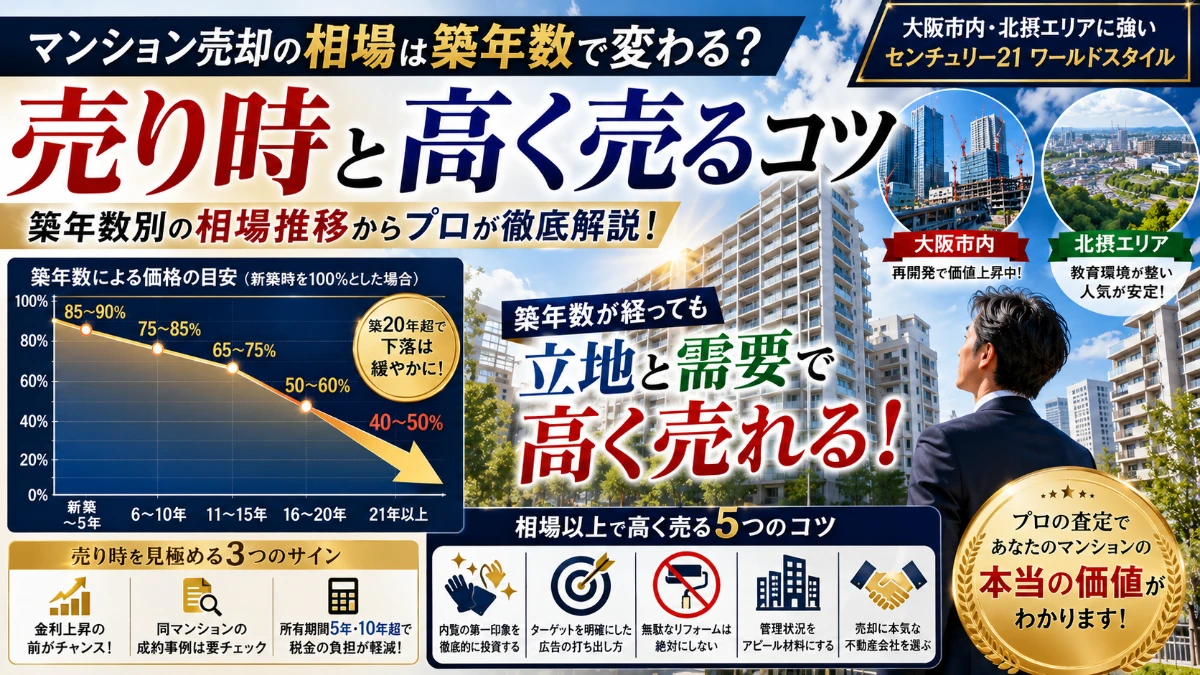 マンション売却の相場は築年数で変わる？売り時と高く売るコツ