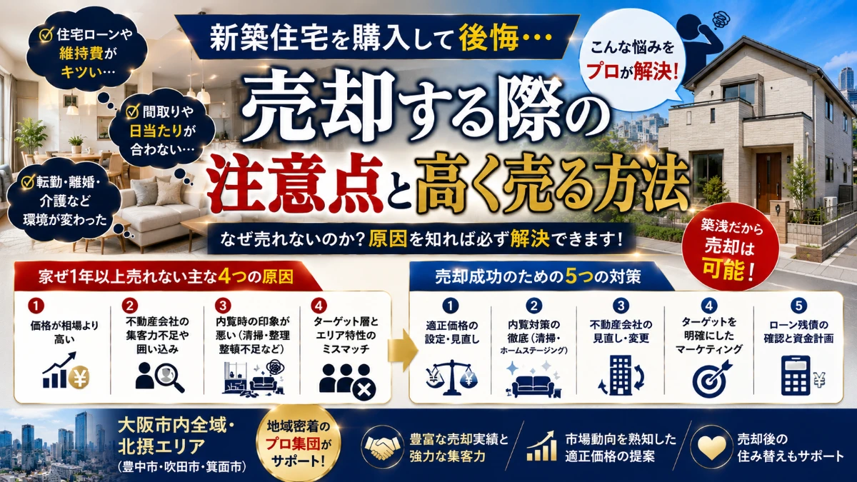 新築住宅を購入して後悔…売却する際の注意点と高く売る方法