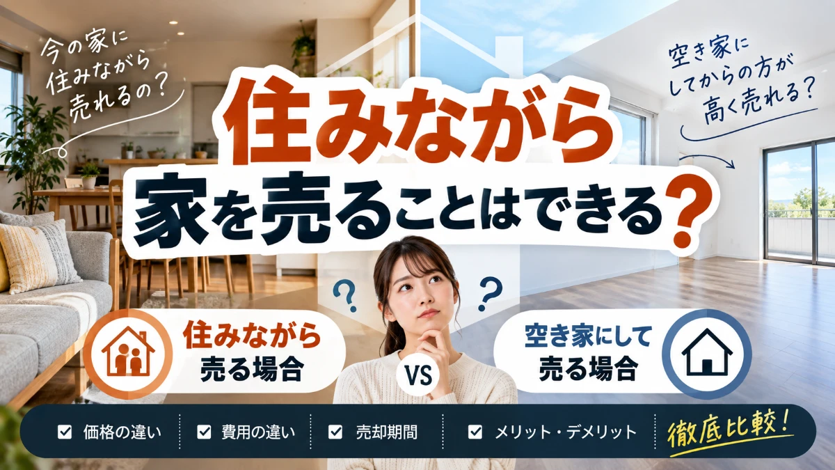 住みながら家を売ることはできる？空き家にしてから売る場合との違いを比較