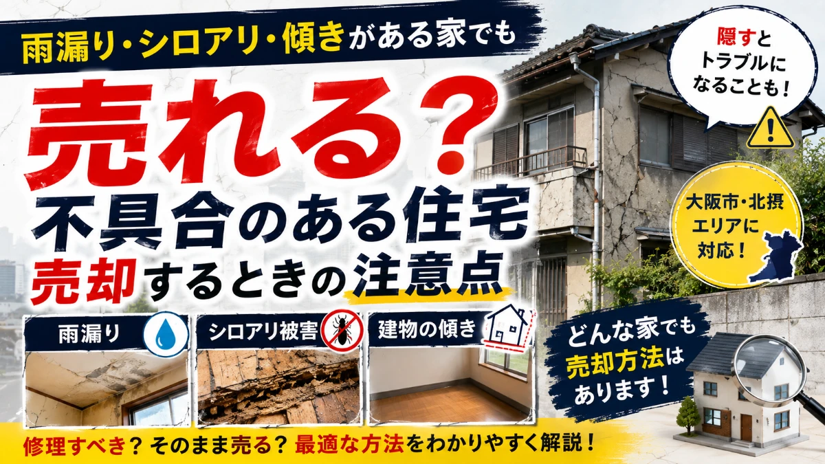雨漏り・シロアリ・傾きがある家でも売れる？不具合のある住宅を売却するときの注意点