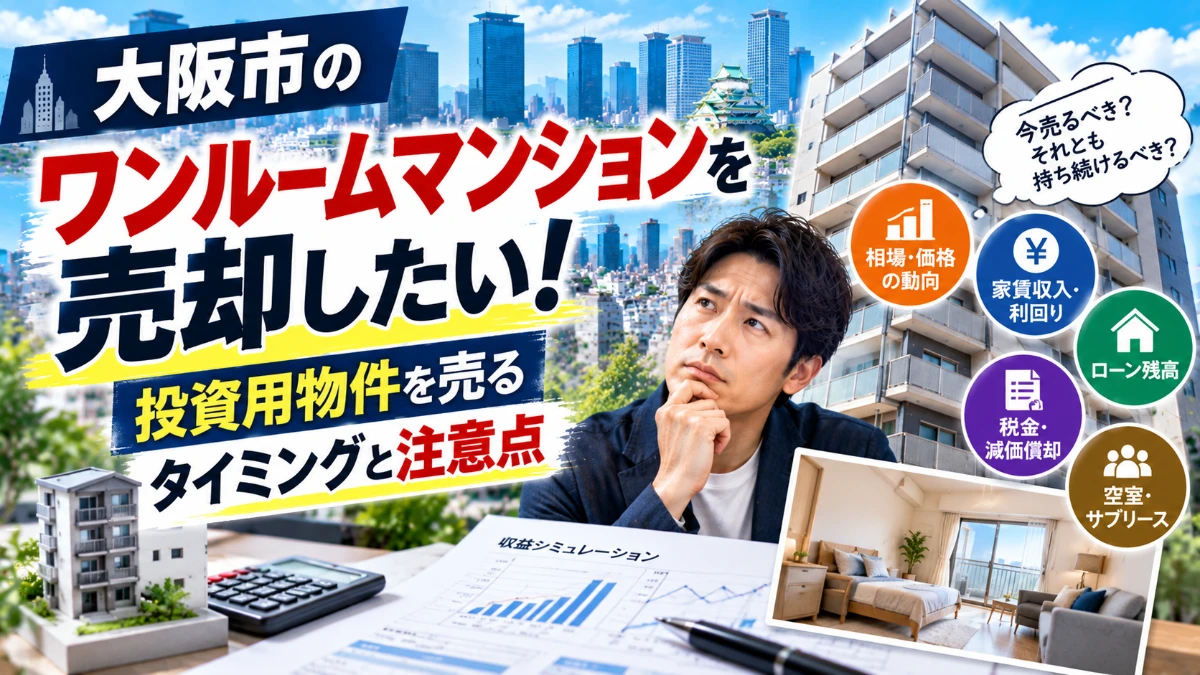 大阪市のワンルームマンションを売却したい！投資用物件を売るタイミングと注意点