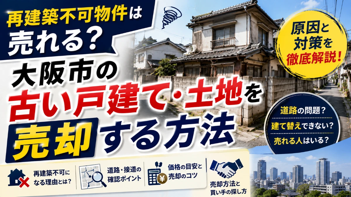 再建築不可物件は売れる？大阪市の古い戸建て・土地を売却する方法
