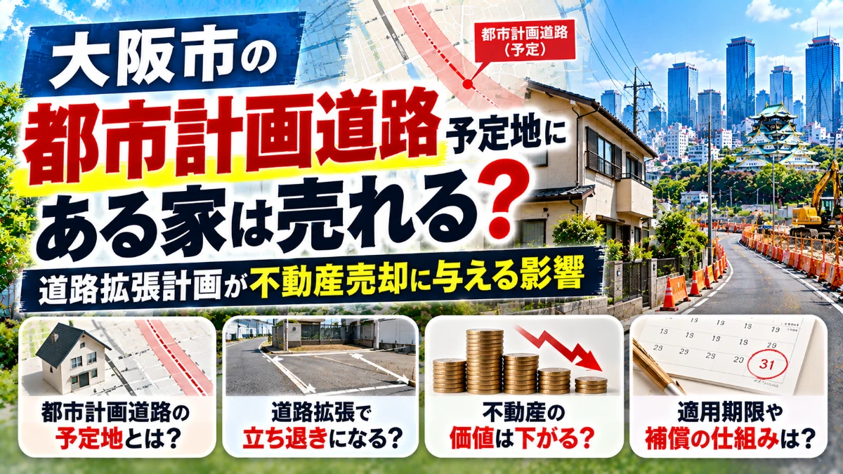 大阪市の都市計画道路予定地にある家は売れる？道路拡張計画が不動産売却に与える影響